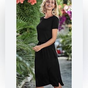 Simier Fariry Black Knit Dress Sz Lg NWT